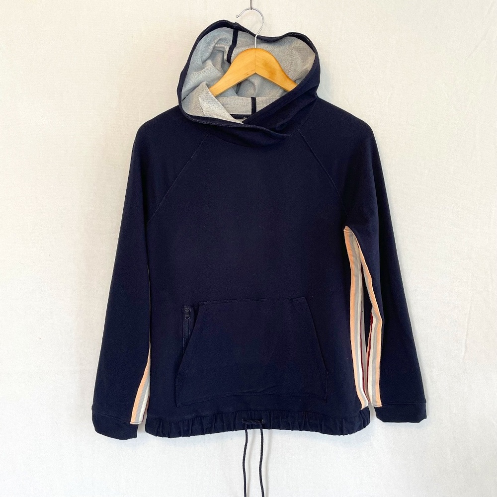 T By TALBOTS Size XS Navy Blue Pull Over Hoodie Sweatshirt